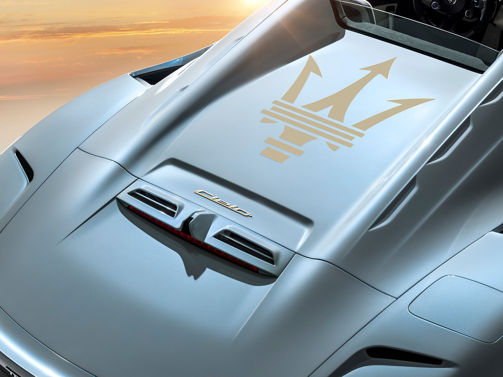 The Maserati MC20 PrimaSerie Launch Edition, a limited series with exclusive features such as the Acquamarina bodywork, ice-coloured interior and even a few golden details.
