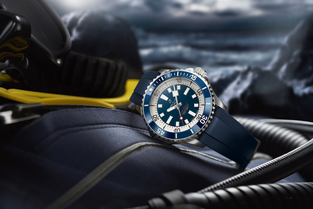 Breitling created its original SuperOcean Slow Motion timepiece in the 1960s when scuba diving was all the rage.