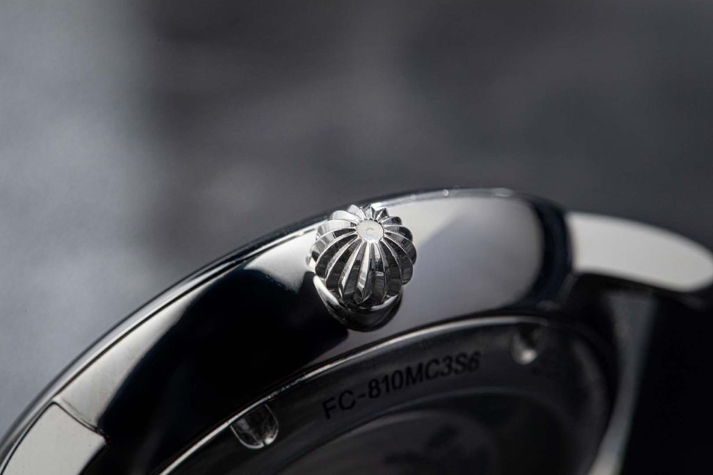 Frederique Constant × Revolution Slimline Monolithic FP(S) kingpin in detail
